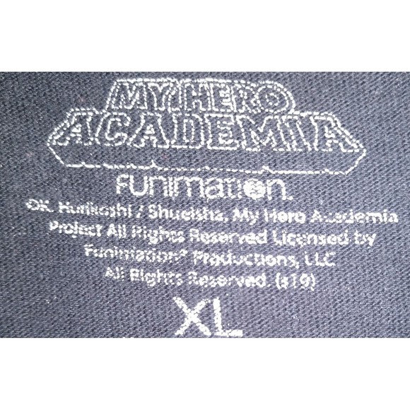 Unisex. My Hero Academia. Action Shot. Smaassh. Black. Graphic T-shirt. Size X L - Picture 5 of 5